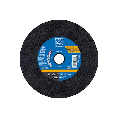 Pferd Abrasive Cut-Off Wheel, Type 1, 7 in Dia, 3/32 in Thick, 7/8 in Arbor Hole Size, Aluminum Oxide 63566